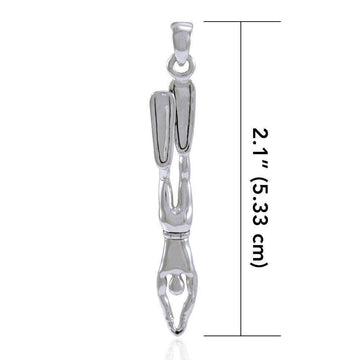 Descending Freediver Sterling Silver Pendant TPD5011